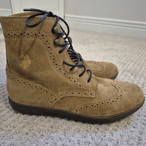 U.S Polo Assn. Men's Leather Suede Laced Ankle Boots Size 7
